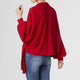 Cheryl Soft Wrap with Fringe - Red
