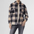 Tucker Plaid Fuzzy Shacket - Black/Cream