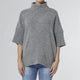 Hudson Cowl Neck Oversized Pullover Sweater - Mid Heather Grey