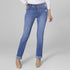 OMG Zoey Zip Straight Leg Raw Cuffed Bottom Jeans - Medium Denim