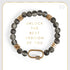 Moonstone Luxe Padlock Bracelet - Grey Moon