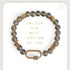 Moonstone Luxe Padlock Bracelet - Brown Moon