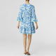 Lonnie Ruffled Printed Tunic Dress - Aqua/Royal Floral