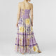 Sherri Smocked Tiered Maxi Dress - Cream/Purple Paisley