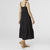Amarie Gauze Button Front Dress - Black