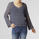 Lucia Floral Crochet Pullover - Smokey Blue
