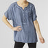 Dottie Washed Oversized Raglan Top - Denim - Final Sale