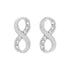 Silver Infinity Sign with Clear Stones Earrings