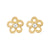 Gold Daisy with Stone Earrings - Gold