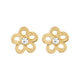 Gold Daisy with Stone Earrings - Gold