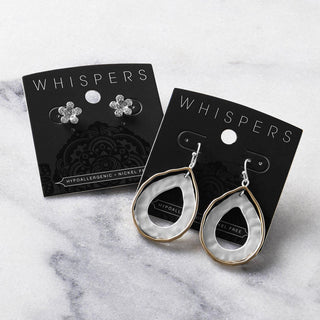 Silver Wavy Hoop Earrings - Silver