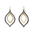 Mixed Metal Pointed Tear Drop Dangle