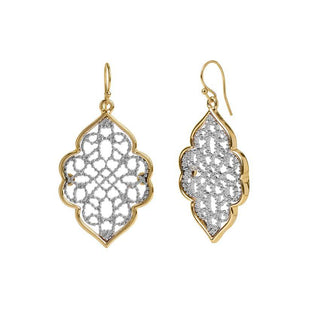 Two-Tone Vintage Dangle Earrings - Two-Tone