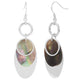 Silver Overlay with Abalone Dangle Earrings - Silver
