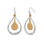 Mixed Metal Tear Drop Hammered Dangle Earrings - Silver/Gold