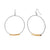 Silver Hoop with Metal Bar Earrings - Silver/Gold