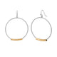 Silver Hoop with Metal Bar Earrings - Silver/Gold