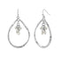 Silver Tear Drop with Faceted Dangle Earrings