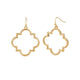 Gold Geo Outline Dangle Earrings - Matte Gold