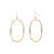 Gold Oval with Wire Wrap Earrings - Antique Gold