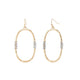 Gold Oval with Wire Wrap Earrings - Antique Gold