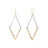 Gold V Dangle with Chain Earrings - Final Sale