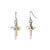 Mixed Metal Layered Cross Dangle Earrings - Mixed