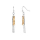 Mixed Metal Layered Hammered Dangle Earrings - Mixed