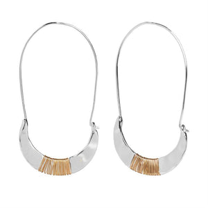 Wire Half Moon Hook Dangle Earrings - Silver - Final Sale - Silver