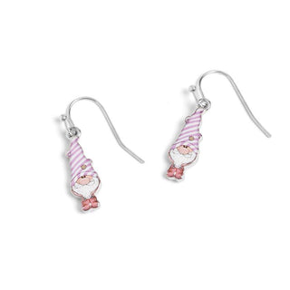 Gnome Dangle Earrings - Purple Stripe - Final Sale - Purple