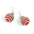 Christmas Bulb Dangle Earrings - Red Stripe