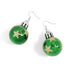 Christmas Bulb Dangle Earrings - Green Star