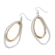 Mixed Metal Double Hoop Earrings - Mixed