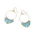 Gold Cascade with Blue and Gold Seed Beads Hoop Earrings