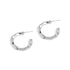 Silver Jagged Edged Hoop Earrings