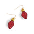 Christmas Bulbs Dangle Earrings - Red