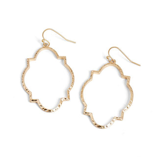 Gold Outline Dangle Earrings - Gold