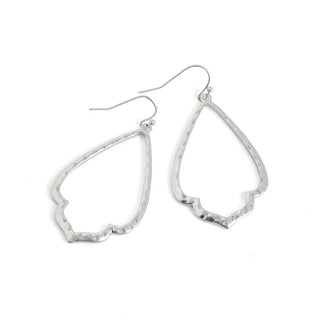 Silver Outline Dangle Earrings - Silver
