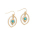 Gold Dangle w/ Turquoise Center Earrings