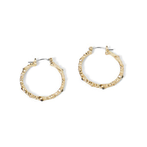 Gold Jagged Edge w/ Stones Earrings - Gold