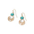 Gold Circle Dangle w/ Turquoise Earrings