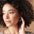 Silver Oval Hoop w/ Stone on Side Earrings - Silver