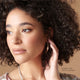 Silver Oval Hoop w/ Stone on Side Earrings - Silver