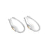 Silver Oval Hoop w/ Stone on Side