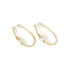 Gold Oval Hoopw/ Stone on Side