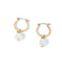 Small Gold Hoop with Pearl Dangle