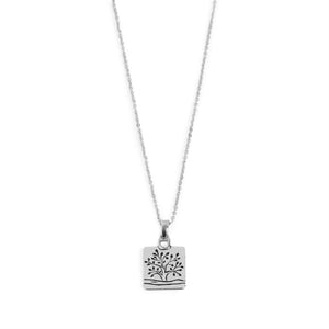 Silver Square Tree of Life Necklace - Final Sale - Silver