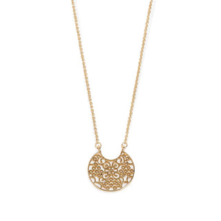 Gold Fern Dangle Necklace - Gold