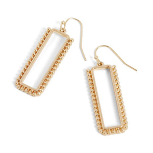 Studded Rectangle Drop - Gold