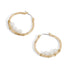 Gold Wavy Hoop w/ Pearls - Gold